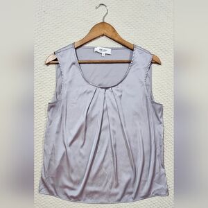 Jones Studio Silver/ Gray‎ Pleated Sleeveless Blouse Size XL
